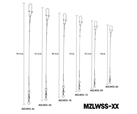 MAZUZEE - Stainless Steel Leader Wire (12 Packets Per Box)