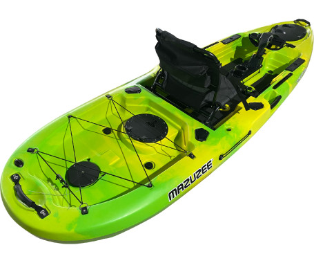 MAZUZEE - Torpedo 10.0 Pedal Fishing Kayak - Lime Yellow (10 Feet)