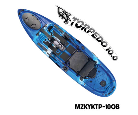 MAZUZEE - Torpedo 10.0 Pedal Fishing Kayak - Ocean Blue (10 Feet)