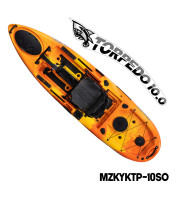 MAZUZEE - Torpedo 10.0 Pedal Fishing Kayak - Sunset Orange (10 Feet)