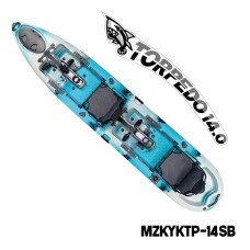 MAZUZEE - Torpedo 14.0 Pedal Fishing Kayak - Sky Blue (14 Feet)