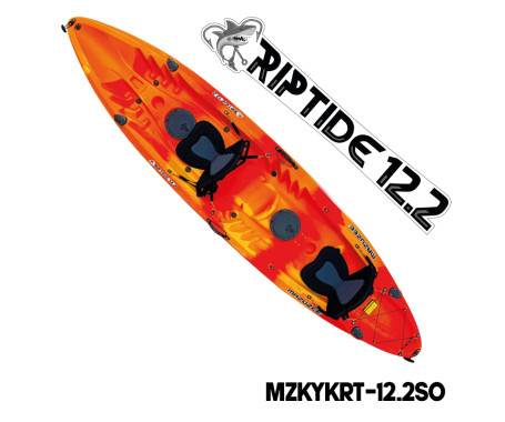 MAZUZEE - Riptide 12.2 Fishing Kayak - Sunset Orange (12.2 Feet)