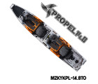 MAZUZEE - Propel 14.8 Fishing Kayak - Tiger Orange (14.8 Feet)