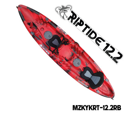 MAZUZEE - Riptide 12.2 Fishing Kayak - Rose Black (12.2 Feet)