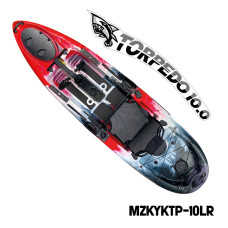 MAZUZEE - Torpedo 10.0 Pedal Fishing Kayak - Lava Red (10 Feet)