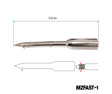 MAZUZEE - Single Stainless Steel Spearhead - Round Shape