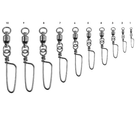 MAZUZEE - BALL BEARING SWIVELS WITH COAST LOCK SNAP BLACK PLATED