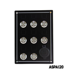 AAA - 8 Gang Switch Panel IP65 Self-Locking Push Button 12-24 V DC
