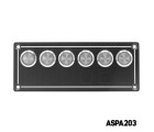 AAA - 6 Gang Switch Panel Self-Locking Push Button 12-24V DC