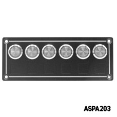 AAA - 6 Gang Switch Panel Self-Locking Push Button 12-24V DC