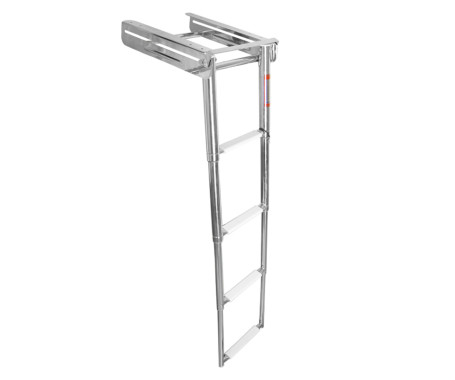 S.S Bracket Telescopic Ladder With Stopper, Mirror Polished