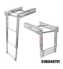 S.S Bracket Telescopic Ladder With Stopper, Mirror Polished