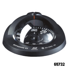 PLASTIMO - Offshore Compass 95, Flush Mount Type, Black Flat Card - Black Color
